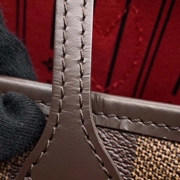 LOUIS VUITTON Neverfull Size PM Damier Ebene Canvas Red N51109 - Picture 8 of 16